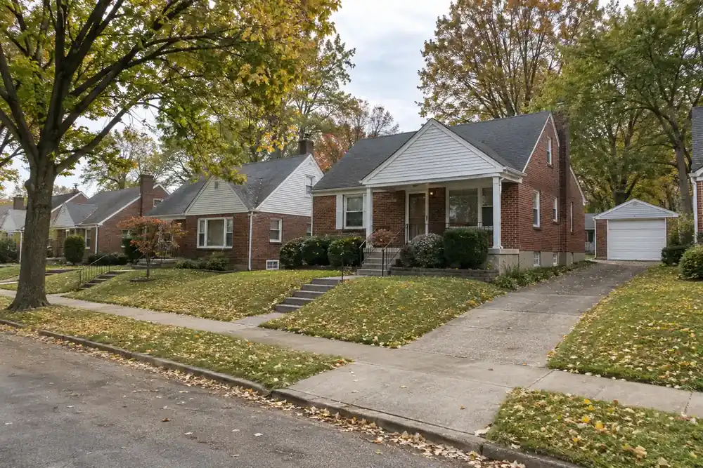 Illustration of a typical residential street in the Affton, MO area