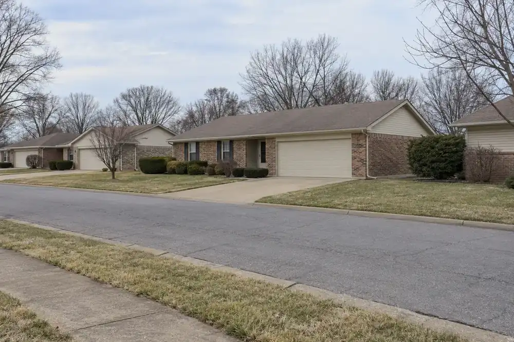 Illustration of a typical residential street in the Fairview Heights, IL area