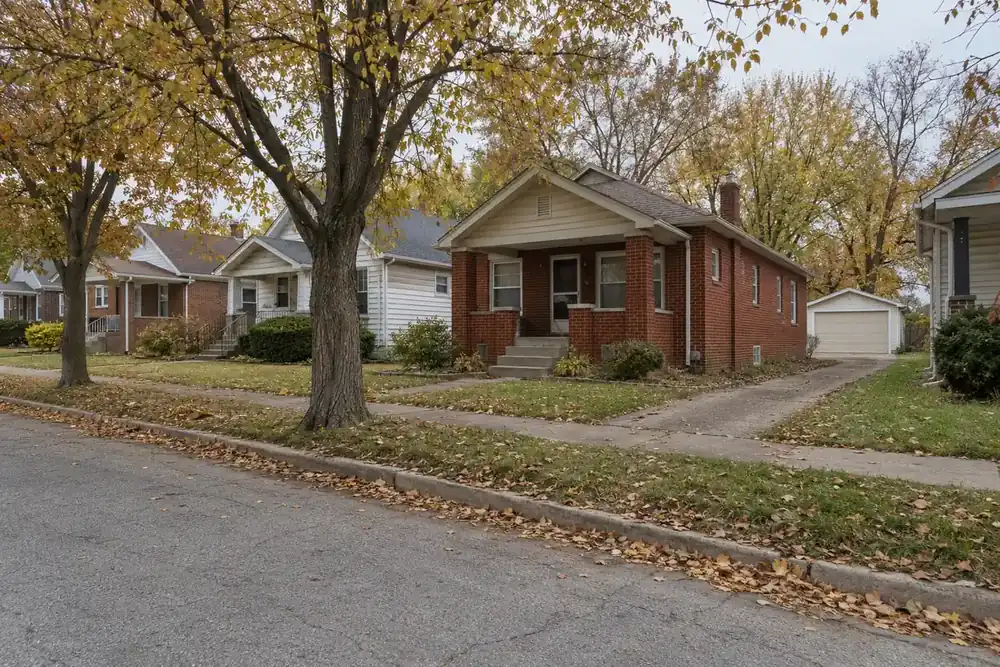 Illustration of a typical residential street in the Granite City, IL area