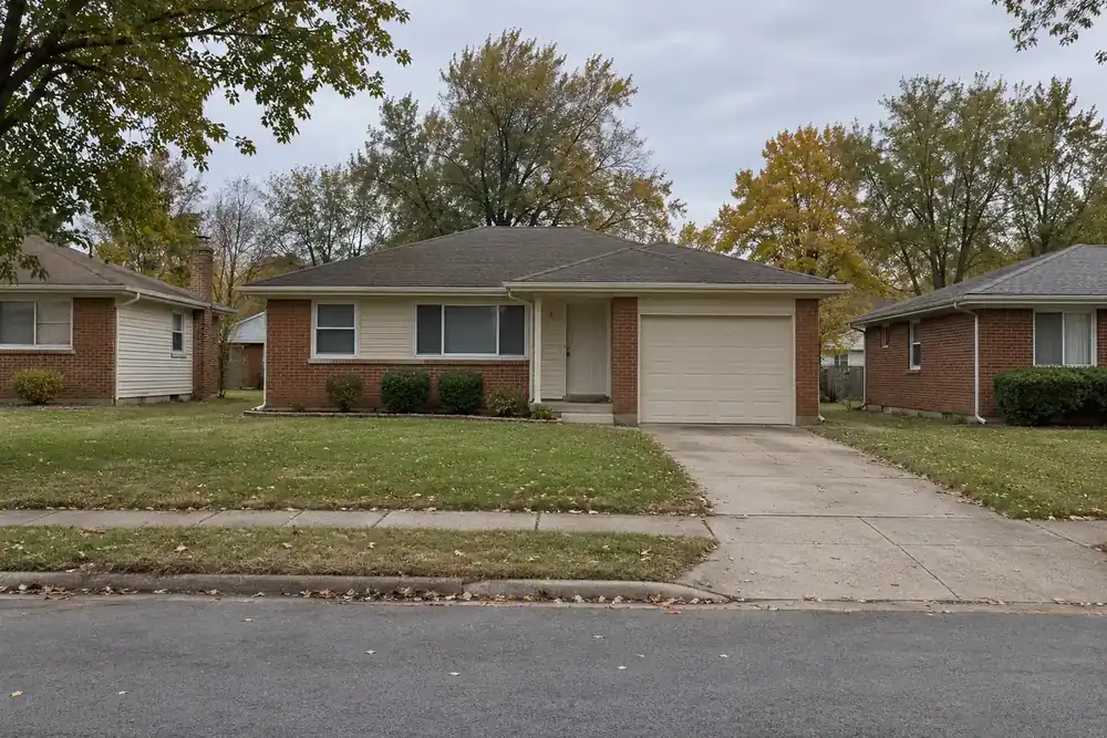 Illustration of a typical residential street in the Jennings, MO area